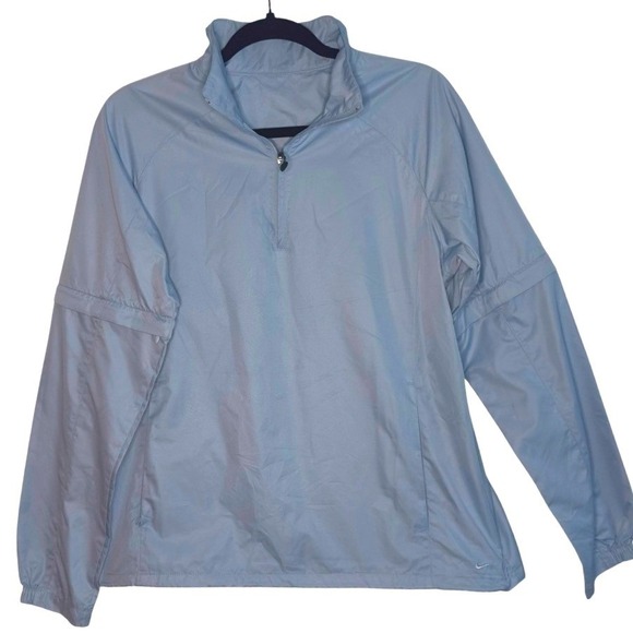 Nike Jackets & Blazers - Nike Quarter Zip Windbreaker Women Light Blue Lightweight Pullover Gorpcore  L